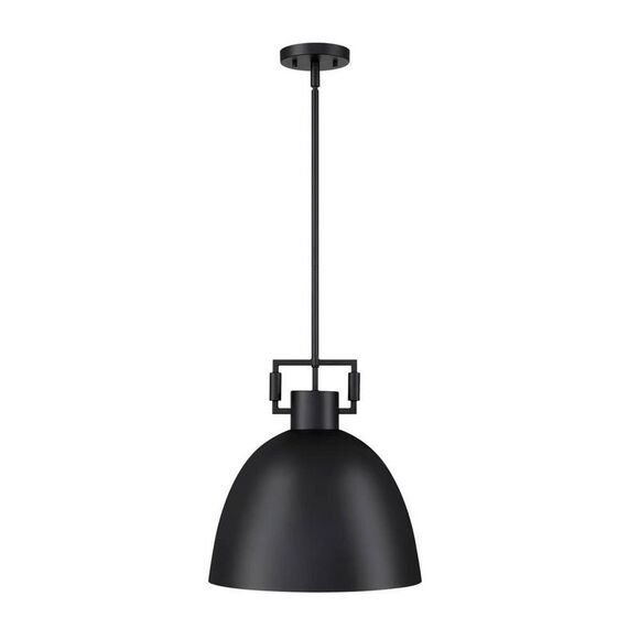 Open Box - Nathan James - Leigh Brass Dome Shade Pendant Ceiling  Black - Picture 2 of 4